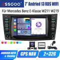 2+32G Carplay Autoradio Android 13 GPS Navi Für Mercedes Benz E-Klasse W211 W219