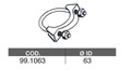 ASSO 99.1063 Auspuffschelle Bügelschelle Ø63mm für VW Golf V Schrägheck (1K1)