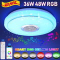 LED RGB Deckenlampe Dimmbar mit Bluetooth Musik Lautsprecher App Fernbedienung