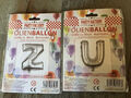 *** 2 FolienBallon  *** OVP  *** U + Z  *** Silber ** ca 80 cm ** Ballon