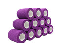 Haftbandage - 12 Rollen 7,5cm x 4,5m, lila, selbstklebend, elastische Bandage