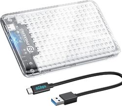 PHIXERO 2,5 Zoll USB 3.0 HDD SSD Gehäuse SATA Festplattengehäuse 5/6Gbps Clear