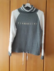 Liu Jo Damen Pullover  - Gr. M - Farbe Grau/Creme