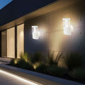 Wandleuchte Außenleuchte Fassadenlampe LED Edelstahl weiß klar Garten 2er Set