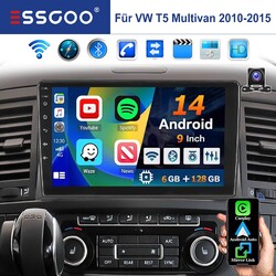 DAB+ 8-Core 6+128GB CarPlay Android Autoradio Für VW T5 Multivan Transporter Kam