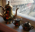 altes Silber Geschirr, altes Kaffee Service Porzellan versilbert Thomas, Silber