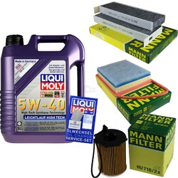 INSPEKTIONSKIT FILTER LIQUI MOLY ÖL 5L 5W-40 für Citroën Berlingo B9 1.6 HDi 90