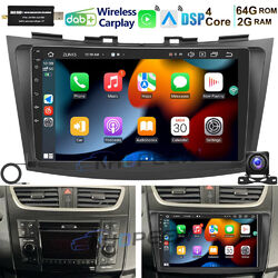 DAB+ CarPlay 64GB Android 13 Autoradio GPS NAVI DSP Für Suzuki Swift 4 2011-2017