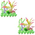  2 Pieces Aquarienlandschaft Plastikpflanzen Für Aquarium Dekoration