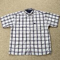 Tommy Jeans Hemd Herren Large Classic Fit Weiß Mehrfarbig Kariert Kurzarm