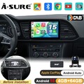 DAB+ 4+64G Android 15 Autoradio Carplay Kam Navi für Seat Leon 5F1 5F5 2012-2020