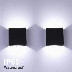 2er Set LED Wandlampe IP65 Wasserdicht Cube Lampe Würfel Leuchte Innen/Außen