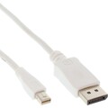 3x InLine Mini DisplayPort OUT zu DisplayPort IN Kabel, weiß 1m