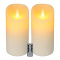 LED Kerzen Stumpenkerzen Echtwachskerzen Elektrokerzen Timer 2er Set 24,5 cm