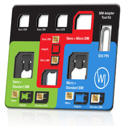Standard / Nano Sim auf Micro Sim Adapter & Eject PIN Tool Handy Organizer 8in1Micro Nano und Standard SIM CARD Smartphone Adapter Set
