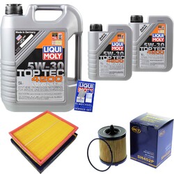 INSPEKTIONSKIT FILTER LIQUI MOLY ÖL 7L 5W-30 für Saab 9-3 YS3F 2.0 T Vauxhall