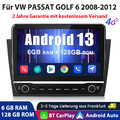 10.1'' 128GB Android 13 Autoradio Carplay GPS Für VW Golf 6 5k Polo GPS NAVI SWC