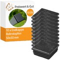 10x Rohrabdeckung für Vierkantrohr 50x50mm Lamellenstopfen Rohrstopfen Endkappen