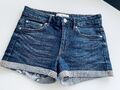 MANGO Jeans Shorts, Gr. 36, S, dunkelblau, high waist, kurze Sommer Hose