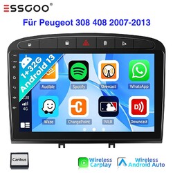 Android 13 Autoradio Carplay Für Peugeot 308 408 07-13 GPS NAVI RDS SWC BT 1+32G
