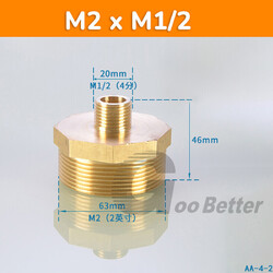 Doppelnippel aus Messing reduziert Reduzierung Reduziernippel AG Aussengewinde