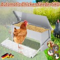 Automatischer Futterautomat Hühner mit Wasserfest Deckel & Selbstöffnend-Pedal