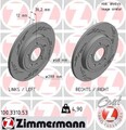 2x Zimmermann Bremsscheiben Black Z Ø288mm Hinten passend für Audi A4 B7 8ED 2.0