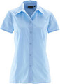 Kurzarm-Bluse mit kleinen Seitenschlitzen Gr. 40 Hellblau Damen Tunika Hemd Neu