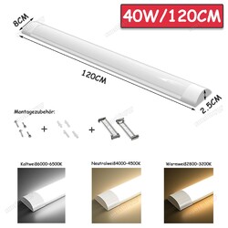 LED Feuchtraumleuchte Wannenleuchte Röhre Unterbauleuchte Lichtleiste 30cm-150cm