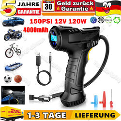 Kabellos LCD Akku Elektrische Luftpumpe Auto Reifen Druckluft Fahrrad Kompressor