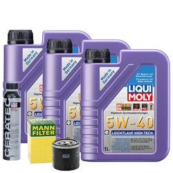 Motoröl 5W40 LIQUI MOLY High Tech 3L +MANN Ölfilter +Cera Tec