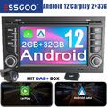 7" DAB+ Carplay Autoradio Android 13 GPS Navi RDS Für Audi A4 S4 RS4 8E 8H B6 B7