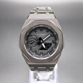 CasiOak "CLASSIC GUNMETAL" - Casio G-SHOCK GA2100 Mod - Herrenuhr 44mm Edelstahl