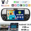 7" 2+64GB Android13 Carplay GPS Navi Autoradio Kamera Für Fiat 500 2007-2015