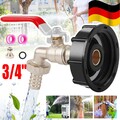 IBC mit Auslaufhahn 3/4" S60x6 Adapter Zubehör Tank Kappe Wasserhahn Container
