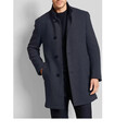 bugatti Herren Kurzmantel Jacke Woll-Anteil Stehkragen Knopfleiste Blau Gr. 110