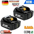 2X 8000mAh Akku Für Makita 18V 8.0Ah BL1860B BL1850B BL1840B BL1830B BL1815