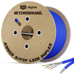 Netzwerkkabel DUPLEX CAT 8.1 Verlegekabel KUPFER AWG22 Dabl Installation Kabel🟠🟢bis 40 Gbit/s✅2000MHz🔵/ Brandklasse: B2ca /🟢TWIN