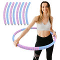 Hula Hoop Fitness Reifen Edelstahl 8 Teile gepolstert befüllbar Pink Blau