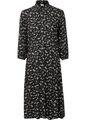 Neu Blusenkleid mit 3/4-Arm regular Gr. 44 Schwarz Casual-Kleid Blusen-Dress
