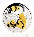 10 Yuan Silber CHINA PANDA 2025 gilded in Kapsel