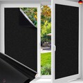 Funfox Schwarz Fensterfolie Blickdicht, Verdunklungsfolie für Fenster 