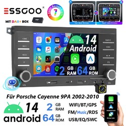 DAB+ Für Porsche Cayenne1 9PA 2002-2010 7" Autoradio Android14 GPS Navi SWC WIFI