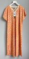 Damen Maxikleid Kleid Leo Gr. 36 38 40 42 S M L XL Jersey Orange Gold Lurex
