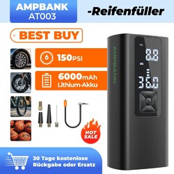 LCD Elektrische Luftpumpe Akku 150PSI Auto / Fahrrad Reifen Druckluft Kompressor