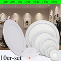 10x LED Panel Einbaustrahler slim Einbau Leuchte Spot Deckenleuchte Rund flach 