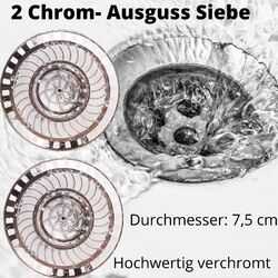 Abfluss Ausguss Sieb Stöpsel Stöpsel Siebkörbchen für Spüle und Waschbecken 2er