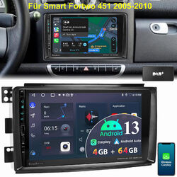 DAB+ 4+64G Android 13 Autoradio Carplay Für Smart Fortwo 451 05-2010 GPS Nav RDS