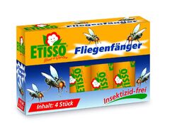 (1,96€/St.) Etisso Fliegenfänger 4 Stück Klebestreifen Falle Bekämpfung Fänger