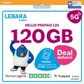 LEBARA HELLO! 120 Prepaid SIM-Karte | Allnet-Flat Telefonie & SMS | 120 GB Daten